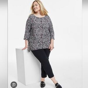 JM COLLECTION WOMEN'S GEOMETRUC PRINT 3/4 SLEEVE SIZE 4X NWT